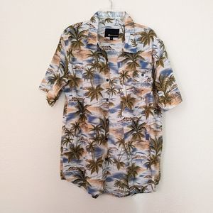 Astronomy Men's Cotton Tropical Hawaiian Button Up Shirt Lightweight M